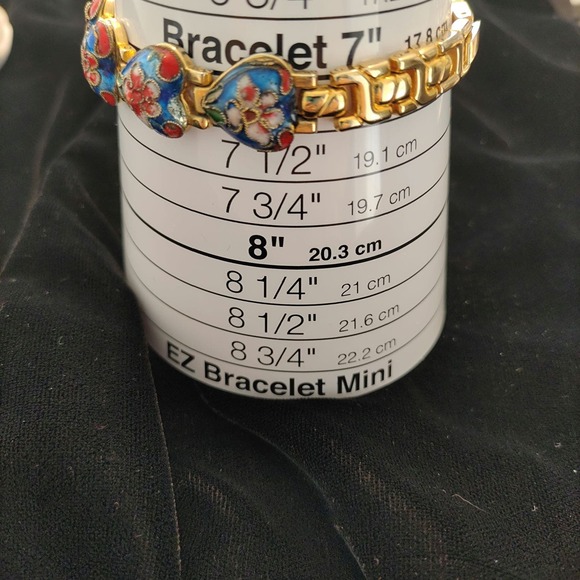 BEAUTIFUL CHAMPLEVE CLOISONNE ASIAN LINKED BRACELET - Picture 4 of 8